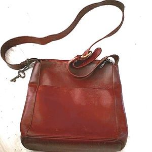 Brown Leather Vintage Fossil Shoulder Bag
